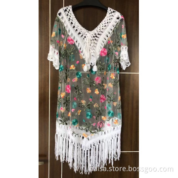 Women's Sexy Semi-transparent Nightdress With Fringe